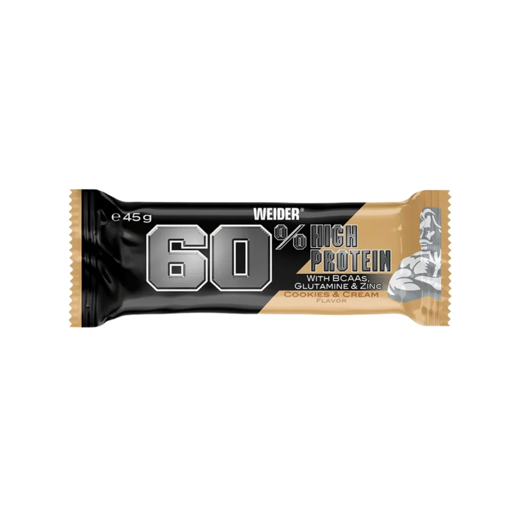 Weider 60% Protein Bar 24 × 45 g – Cookies & Cream