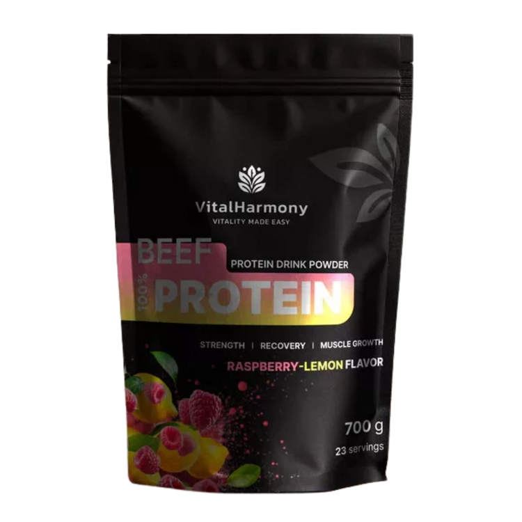 VitalHarmony Beef Protein 700 g – Raspberry Lemon