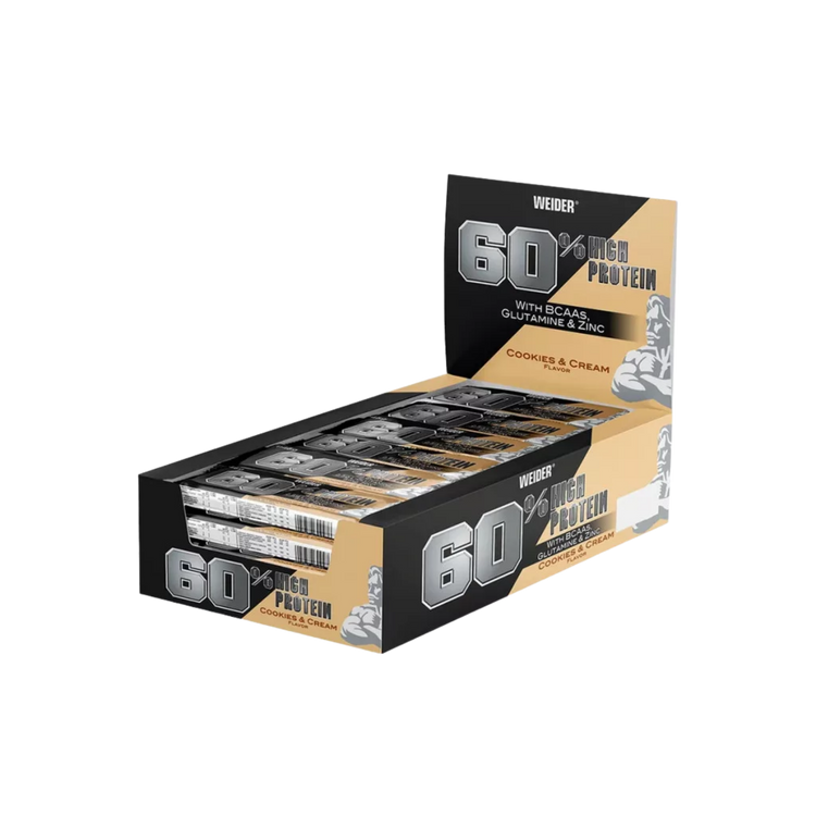Weider 60% Protein Bar 24 × 45 g – Cookies & Cream