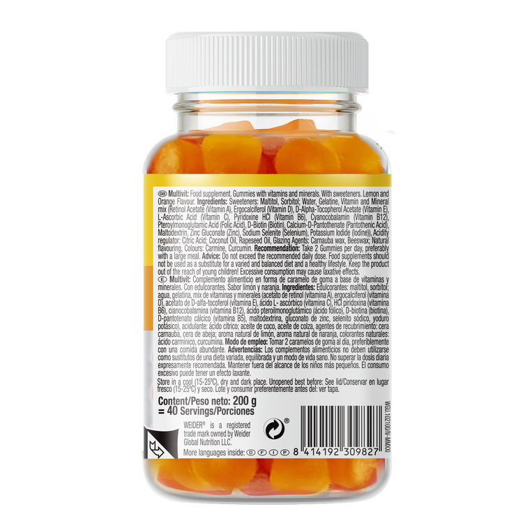 Weider MultiVit Gummies – Orange-Zitrone – 80 Stück