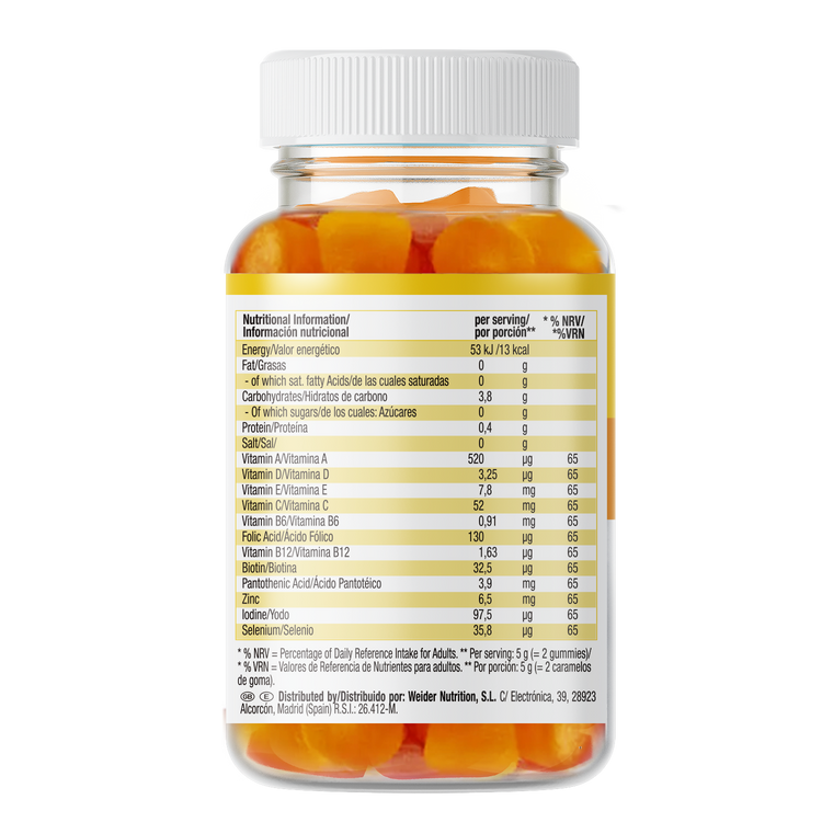 Weider MultiVit Gummies – Orange-Zitrone – 80 Stück