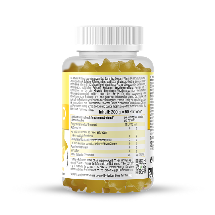 Weider Vitamin D Gummy Vitamin – Zitrone