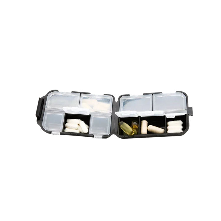 Weider Pill Box – Tablettenbox mit 10 Fächern – Schwarz