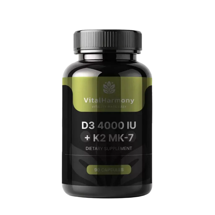 VitalHarmony Vitamin D3 4000 IE + K2 (MK-7) – 90 Kapseln