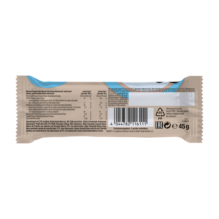 Weider Joe's Core Bar - 12 Stk - Kokos-Weiss Schokolade