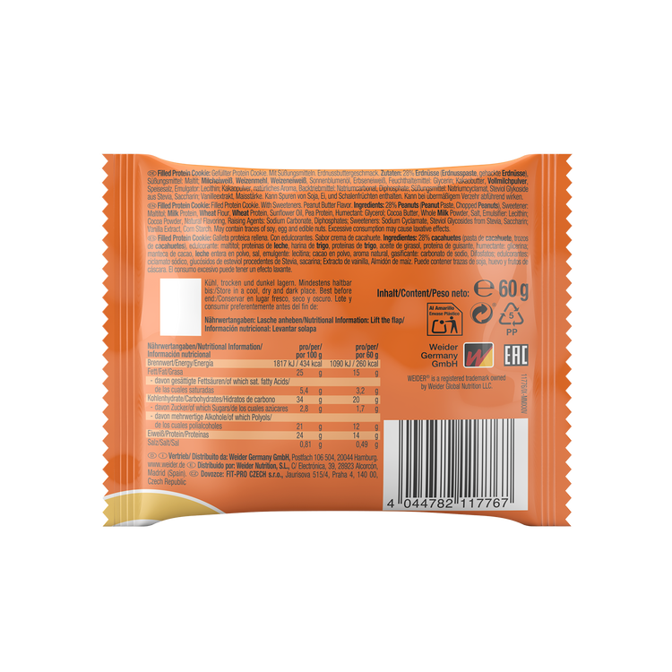 Weider Joe's Filled Protein Cookie – 12x60 g – Erdnussbutter