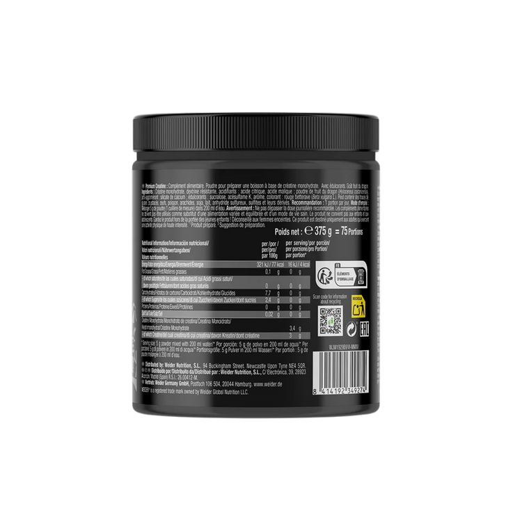 Weider Premium Pure Creatine 100% Creapure – Dragon Fruit – 375 g