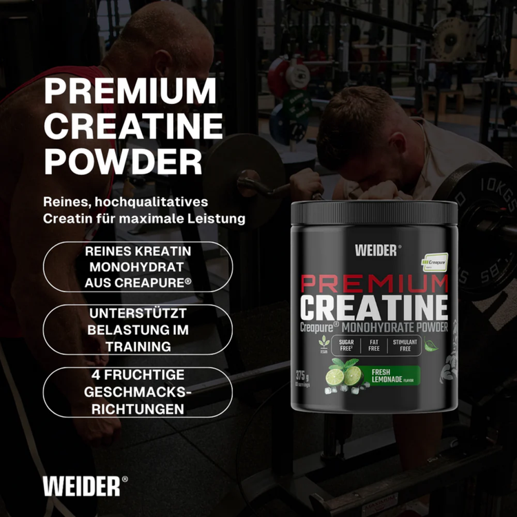 Weider Premium Pure Creatine 100% Creapure – Fresh Lemonade – 375 g