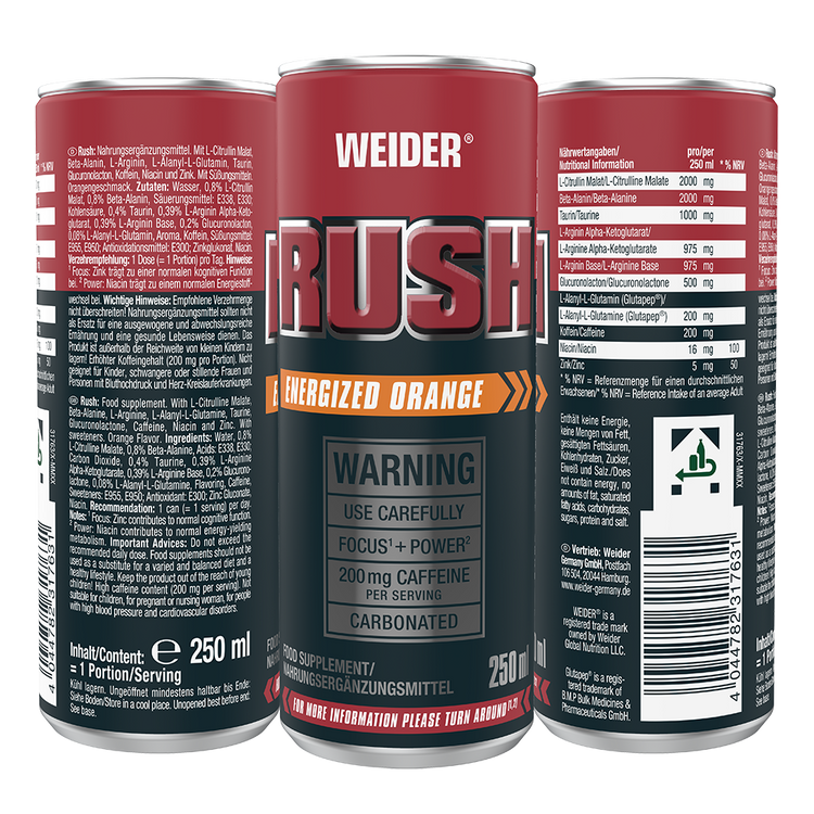Weider Rush RTD Energy Drink – Orange