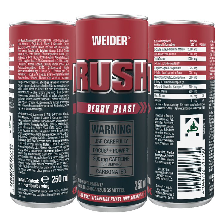 Weider Rush RTD Energy Drink – Berry Blast