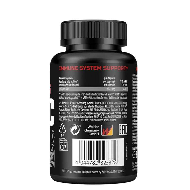 Weider Strong Zinc 25 mg – 120 Capsules