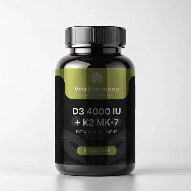 VitalHarmony Vitamin D3 4000 IE + K2 (MK-7) – 90 Kapseln