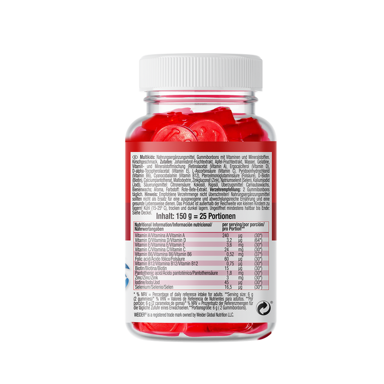 Weider MultiKids Gummy Vitamin – Kirsche