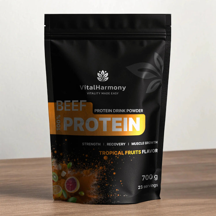 VitalHarmony Rinderprotein – 700 g – Tropische Früchte