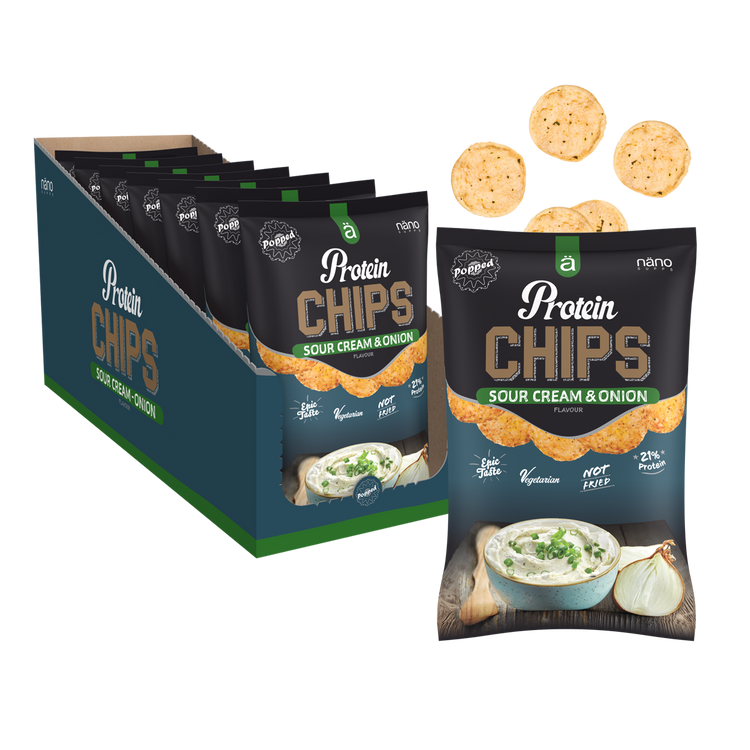 Nano Supps Protein Chips – 8x40g – Sour Cream & Onion Geschmack