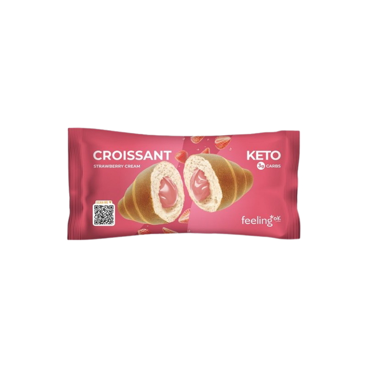 FeelingOk Protein Croissant – 50g – Erdbeercreme