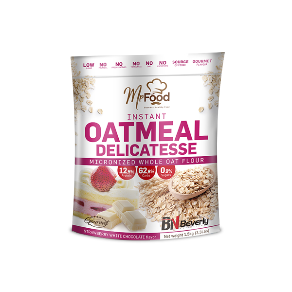 Beverly Nutrition Instant Oatmeal Delicatesse – Erdbeere-Weiße Schokolade Hafermehl