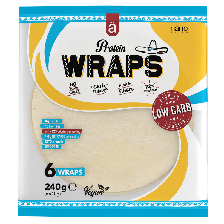 Nano Supps Protein Wraps 6 Stück Tortilla-Fladen – 240 g