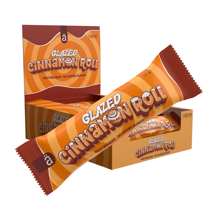 Nano Supps Protein Bar – 12x55g – Glazed Cinnamon Roll