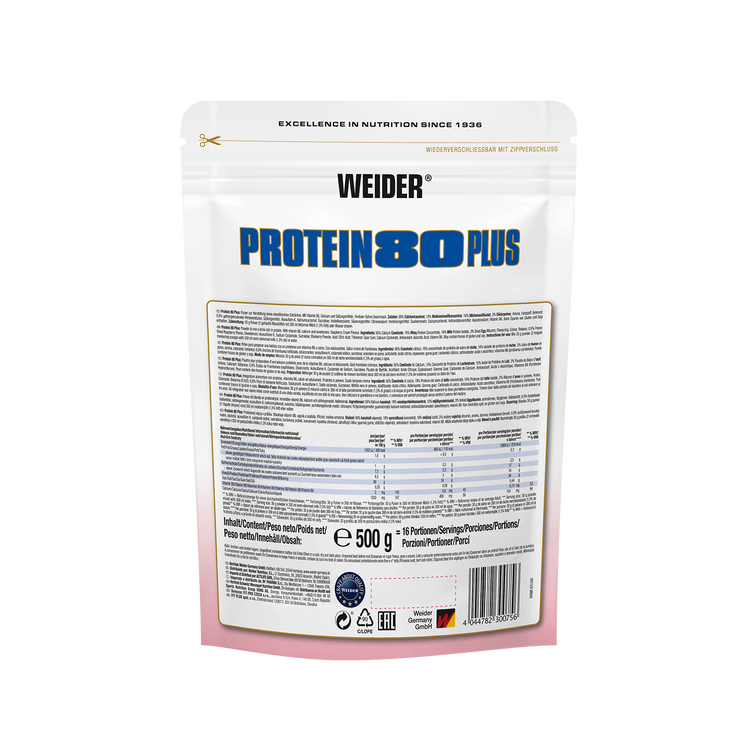 Weider Protein 80 Plus  – 500 g – Himbeere-Sahne