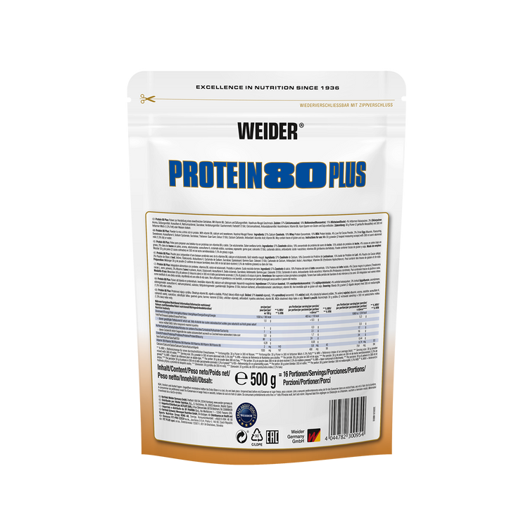 Weider Protein 80 Plus  – 500 g – Haselnuss-Nougat