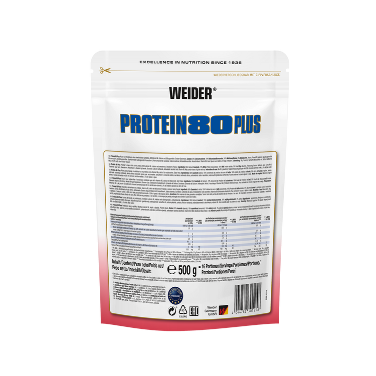 Weider Protein 80 Plus  – 500 g – Erdbeere