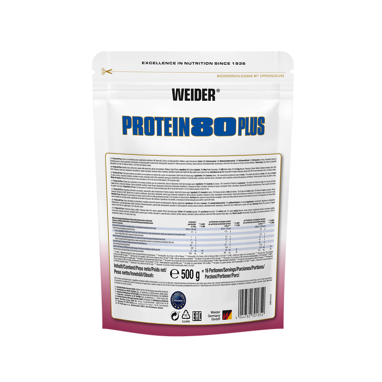 Weider Protein 80 Plus  – 500 g – Waldfrucht-Joghurt