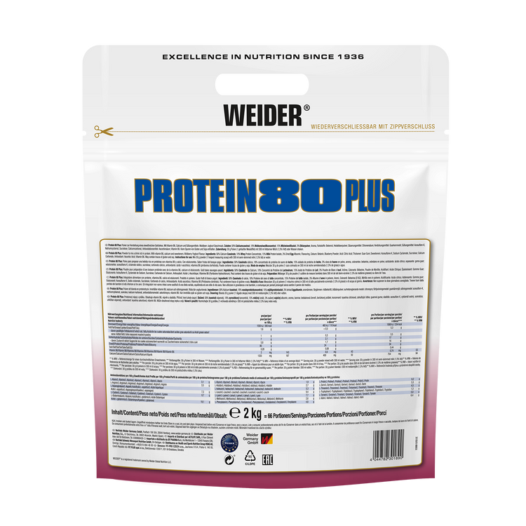 Weider Protein 80 Plus  – 2 kg – Waldfrucht-Joghurt