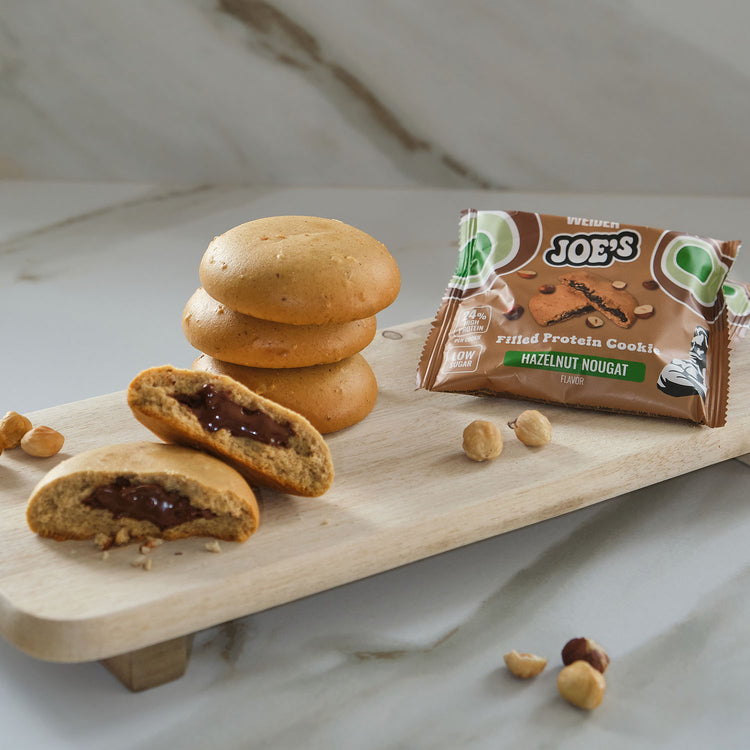 Weider Joe's Filled Protein Cookie – 12x60 g – Haselnuss-Nougat