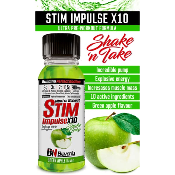 Beverly Nutrition Stim Impulse X10 Kreatin vor dem Training – 20 Portionen (60 ml)