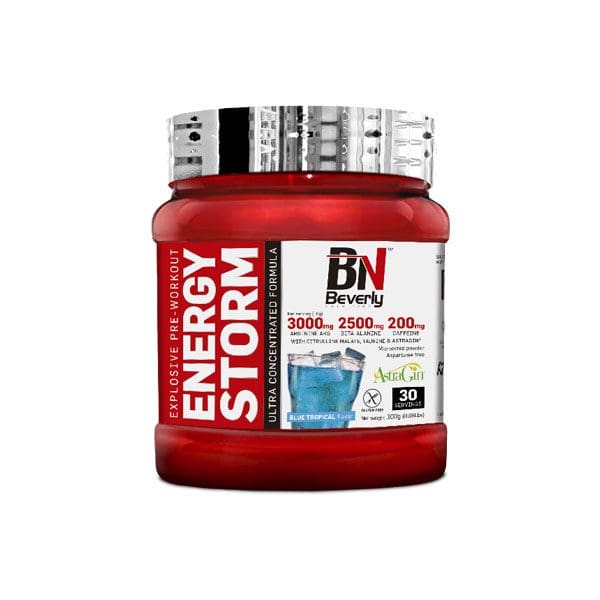 Beverly Nutrition Energy Storm Pre Workout - edzés előtti energizáló - trópusi ízesítésű, 300 g - Mastery Webáruház