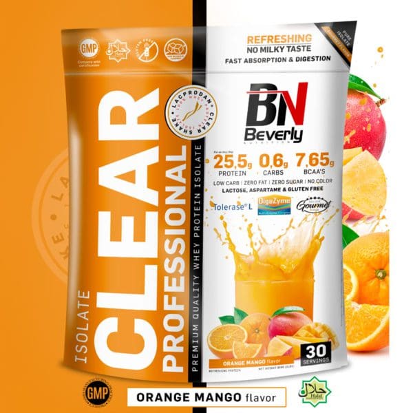 Beverly Nutrition Isolate Clear Shake Professional ARLA Protein 908 g - Orangen-Mango