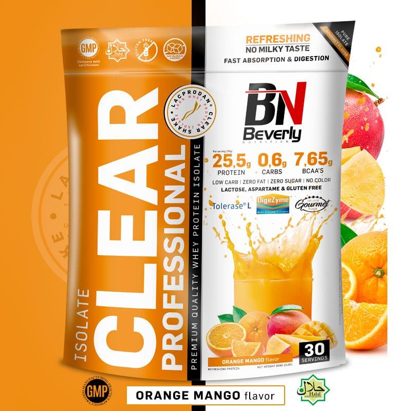 Beverly Nutrition Isolate Clear Shake Professional ARLA Protein 908 g - Orangen-Mango