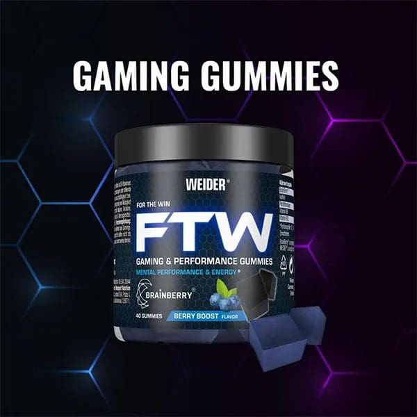 Weider FTW Gaming & Performance Gumivitamin Brain Berry-vel