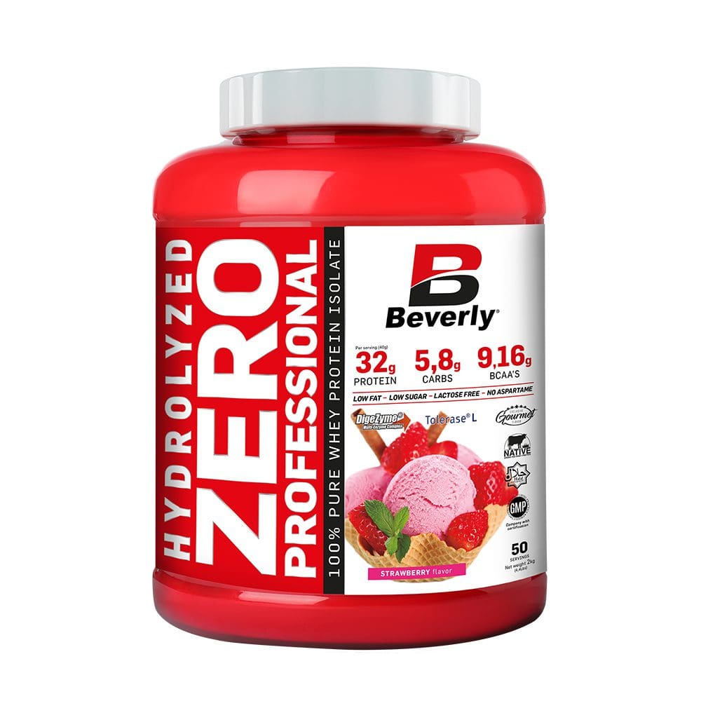 Beverly Nutrition Hydrolyzed Zero Professional fehérjepor eper ízben - proteinpor a Mastery webáruházban